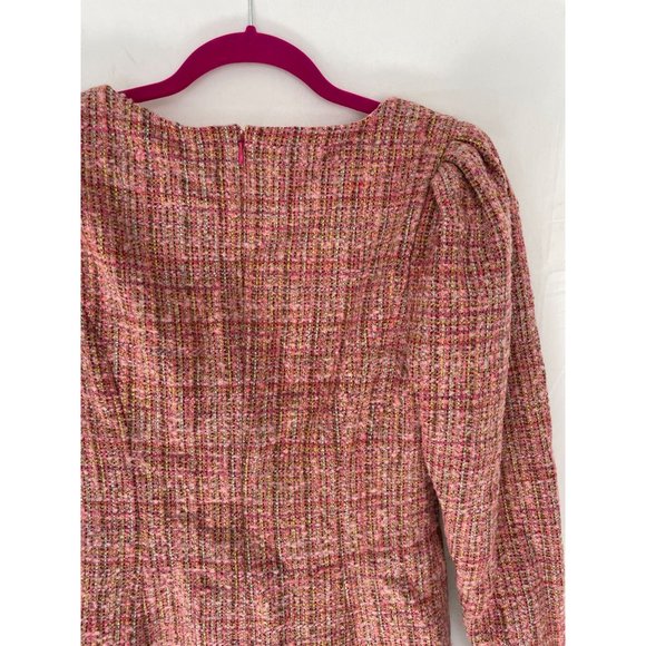 NWT Lovers + Friends Amira Mini Dress Pink S Tweed - Picture 6 of 11